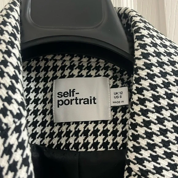 NWOT SELF-PORTRAIT HOUNDSTOOTH Cotton Jacket, US 8 - Picture 5 of 15